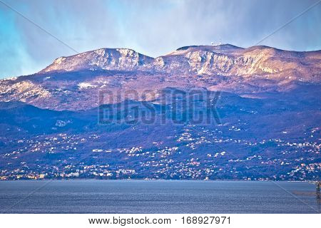 Mountain Ucka Winter View From Kvarner Bay