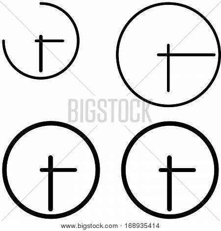 Black clocks icons four item - set.