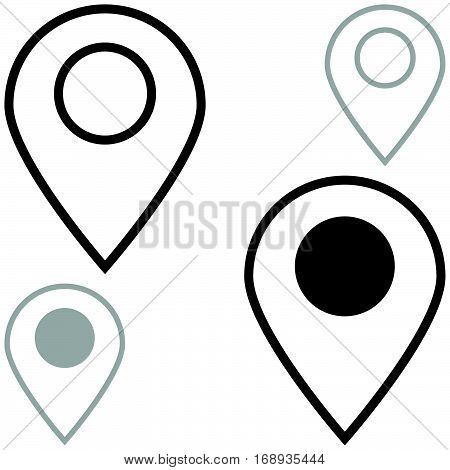 Black and grey location - set icons.