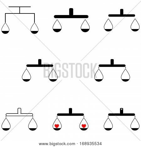 Black scales eight position - set icons.