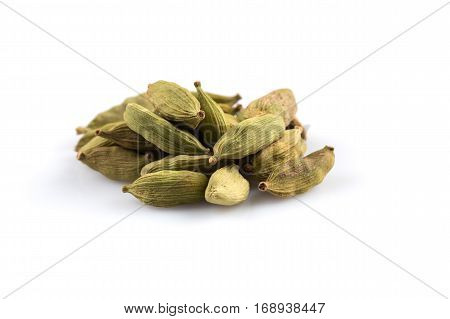 Cardamom Pods Isolated On White