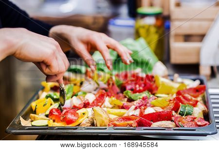 kitchen food preparation fresh vegetable and ingredientes