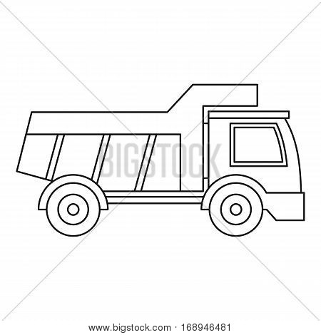 Plastic toy truck icon. Outline illustration of plastic toy truck vector icon for web