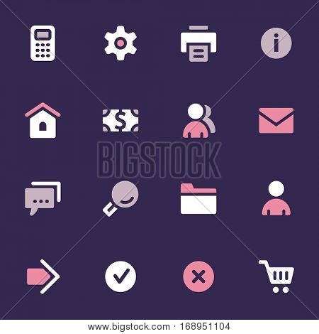 Basic vector mobile icons. Web infographics symbols.