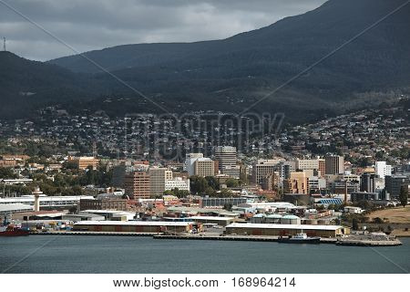 View of Hobart from across the river