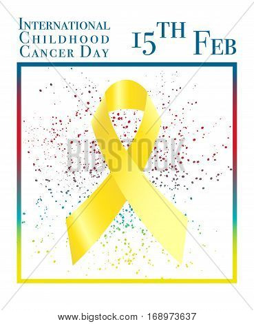 Vector illustration of international childhood cancer day with ribbon. February 15.