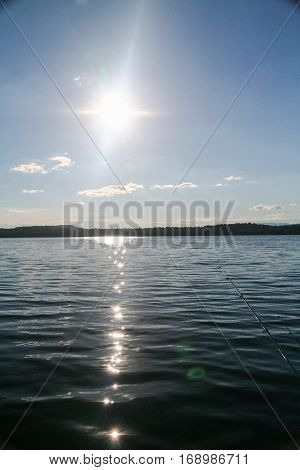 Sunset on the Tagasuk lake. Siberia, Russia