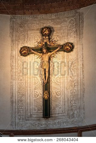 Milan, Italy - 09 May 2018: Fragment Of The Interior Of The Church Of St. Mary Grace -chiesa Di Sant