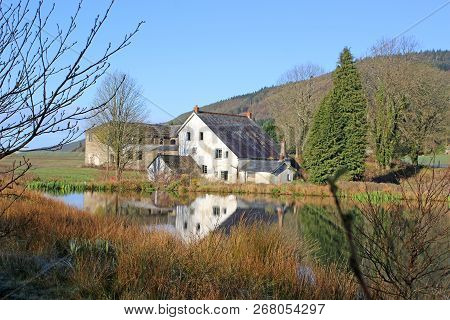 Reflections In Rheola Pond In The Neath Valley, Wales