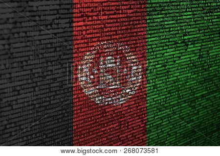 Afghanistan Flag Is Depicted On The Screen With The Program Code. The Concept Of Modern Technology A