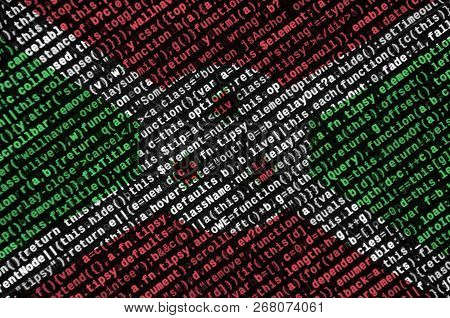 Burundi Flag  Is Depicted On The Screen With The Program Code. The Concept Of Modern Technology And 