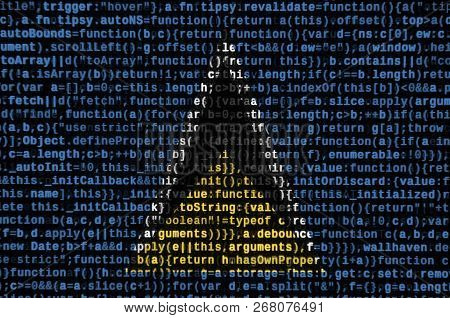 Saint Lucia Flag  Is Depicted On The Screen With The Program Code. The Concept Of Modern Technology 