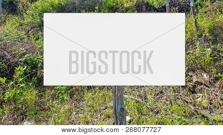 Blank Advertisement Billboard Sign Urban Public White Isolated Clipping Path Template Ad Banner Mock