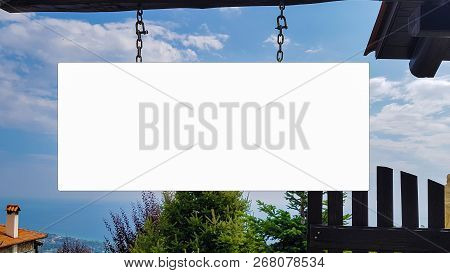 Blank Advertisement Billboard Sign Urban Public White Isolated Clipping Path Template Ad Banner Mock