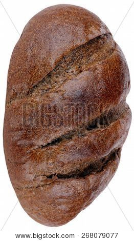 Image Of Dark Bread On White Background