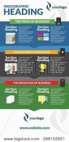 Infographic With Traffic Light Sections To Show Positive And Negative Aspects