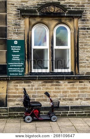 Todmorden , England - May 04 2018 : The Methodist Church Os Working From The Centre Of Todmorden Whi