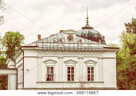 Festetics Palace, Keszthely, Hungary. Detailed Photo. Travel Destination. Yellow Photo Filter.
