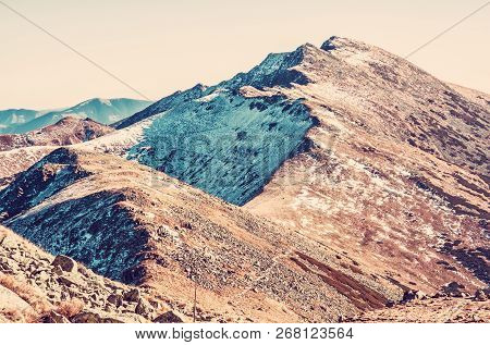 Footpath Leading Up The Peak Dumbier, Low Tatras, Slovak Republic. Mountains Scene. Hiking Theme. Ol