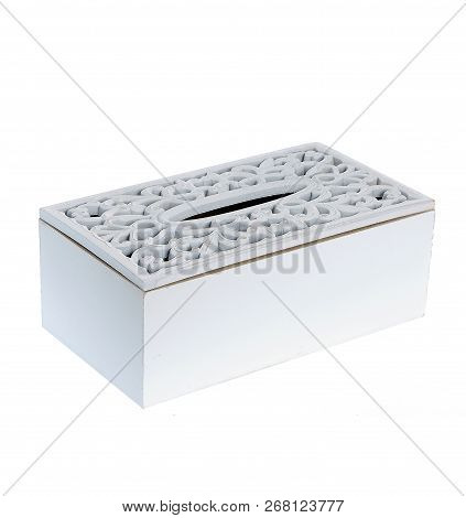 Wooden Design Box Isolated On White Background