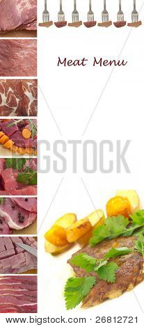 与文本的地方餐厅的肉菜单