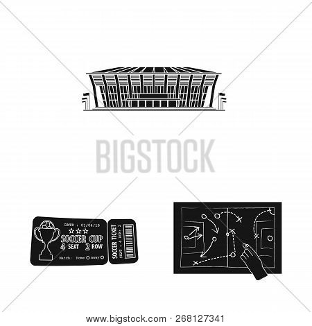 Vector Illustration Of Soccer And Gear Sign. Set Of Soccer And Tournament Vector Icon For Stock.