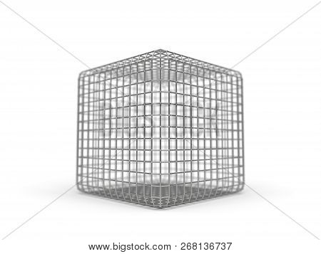 Simple Faraday Cage Design Made Of Iron. 3d Illustration