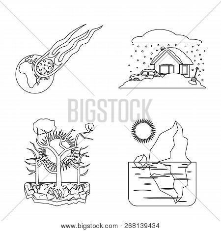 Vector Design Of Natural And Disaster Symbol. Collection Of Natural And Risk Stock Vector Illustrati