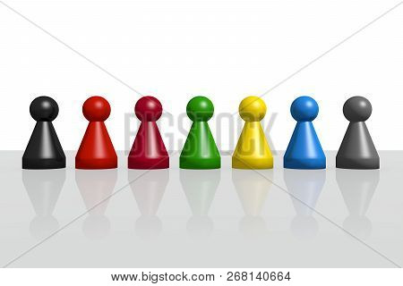 Ludo Figures 3D Illustration Politics Game Colorful