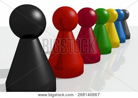 Ludo Figures 3D Illustration Politics Game Colorful