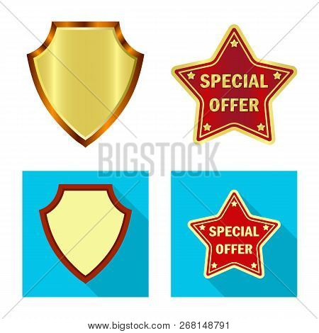 Vector Design Of Emblem And Badge Icon. Set Of Emblem And Sticker Vector Icon For Stock.