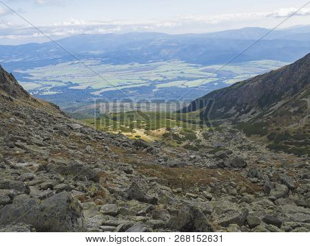 View On Furkotska Dolina With Vysne Furkotske Pleso Mountain Lake In High Tatras Mountains, Vysoke T