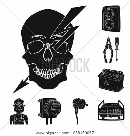 Isolated Object Of Electricity And Electric Symbol. Set Of Electricity And Energy Stock Symbol For W