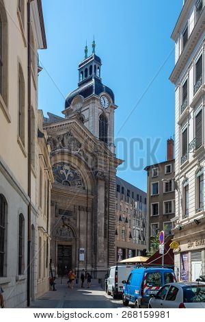 Lyon, France - July 18, 2018: The New Hotel-dieu Converted After 3 Years Of Works In A Commercial An