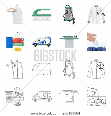 Vector Design Of Laundry And Clean Logo. Set Of Laundry And Clothes Stock Vector Illustration.