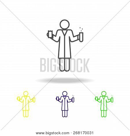 Chemistry Teacher Multicolored Icons. Education Symbol Sign Pictogram Can Be Used For Web, Logo, Mob