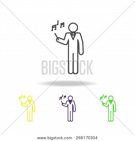 Music Teacher Multicolored Icons. Education Symbol Sign Pictogram Can Be Used For Web, Logo, Mobile 