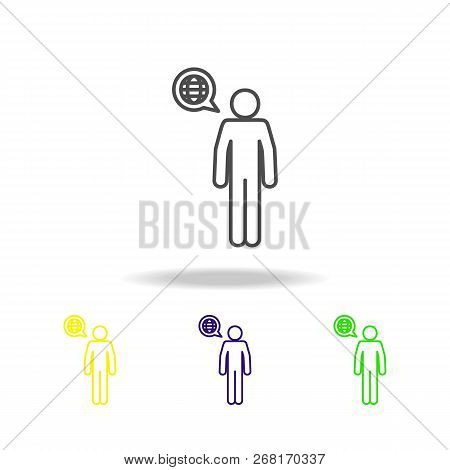 Geography Teacher Multicolored Icons. Education Symbol Sign Pictogram Can Be Used For Web, Logo, Mob