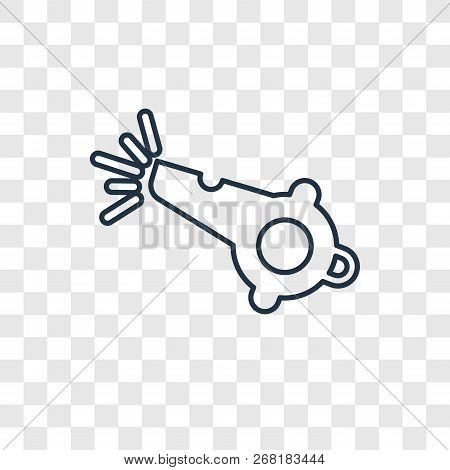 Whistle Concept Vector Linear Icon Isolated On Transparent Background, Whistle Concept Transparency