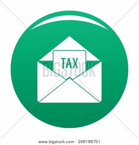 Tax Email Icon. Simple Illustration Of Tax Email Vector Icon For Any Design Green