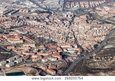 Aerial View Of Arganda Del Rey Town Near Madrid, Spain