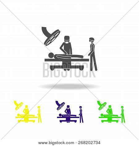 Patient In The Operating Room Icon. Elements Of Patients In The Hospital Icon. Premium Quality Graph