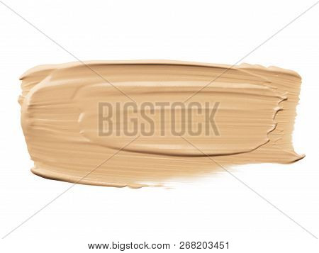 Close Up Foundation Color Sample On White Background