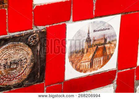 Rio De Janeiro, Brazil - January 28, 2015: Detail Of Tiles Of Escadaria Selaron Selaron Steps In Rio