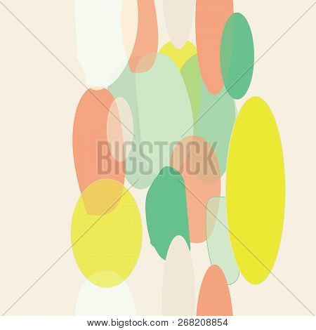 Organic Abstract Modern Yellow Green Orange Border Seameless Pattern. Great For Invitations, Fabric,