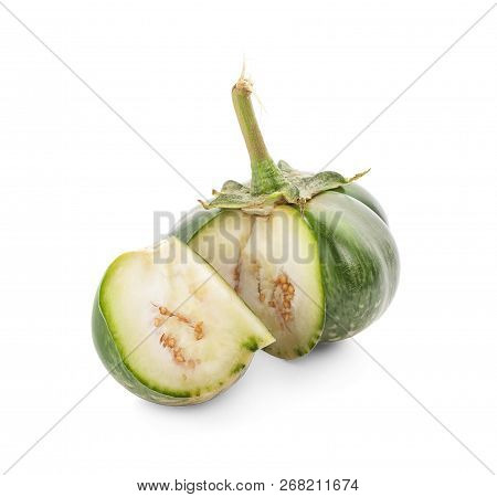 Thai Eggplant Or Yellow Berried Nightshade On White Background Thai Eggplant Vegetable Isolated