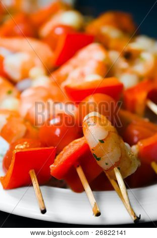 piccolo shashliks con frutti di mare