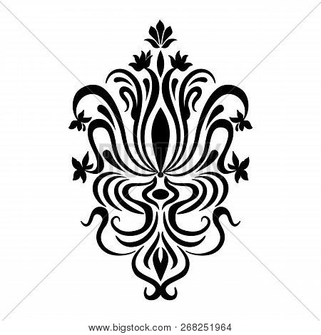 Vector Damask Element. Isolated Damask Central Illistration. Classical Luxury Old Fashioned Damask O