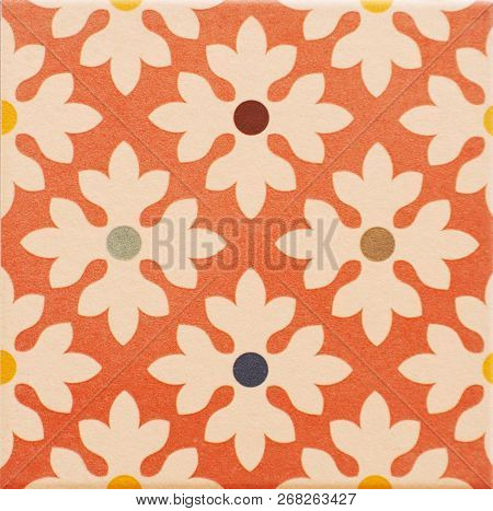 Detail Of The Traditional Tiles From Facade Of Old House. Decorative Tiles.valencian Traditional Til
