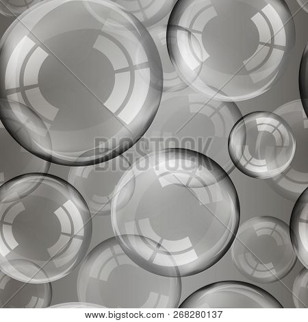 Transparent Soap Bubbles With Rainbow Reflection Set Isolated Design Elements.